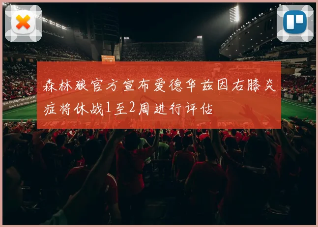 森林狼官方宣布爱德华兹因右膝炎症将休战1至2周进行评估
