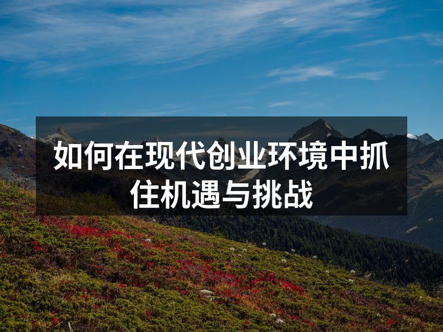 如何在现代创业环境中抓住机遇与挑战